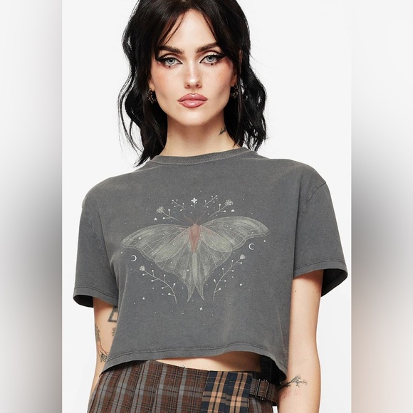 Disturbia Tops - NWT Disturbia Drift Cotton-Blend Jersey Cropped T-Shirt US 4 / UK 8